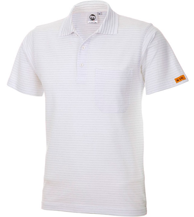 ESD Polo-Shirt kurzarm weiß 180g/m²