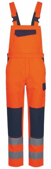 Safestyle 23725 BAUTZEN Warnschutz-Latzhose leuchtorange-marine