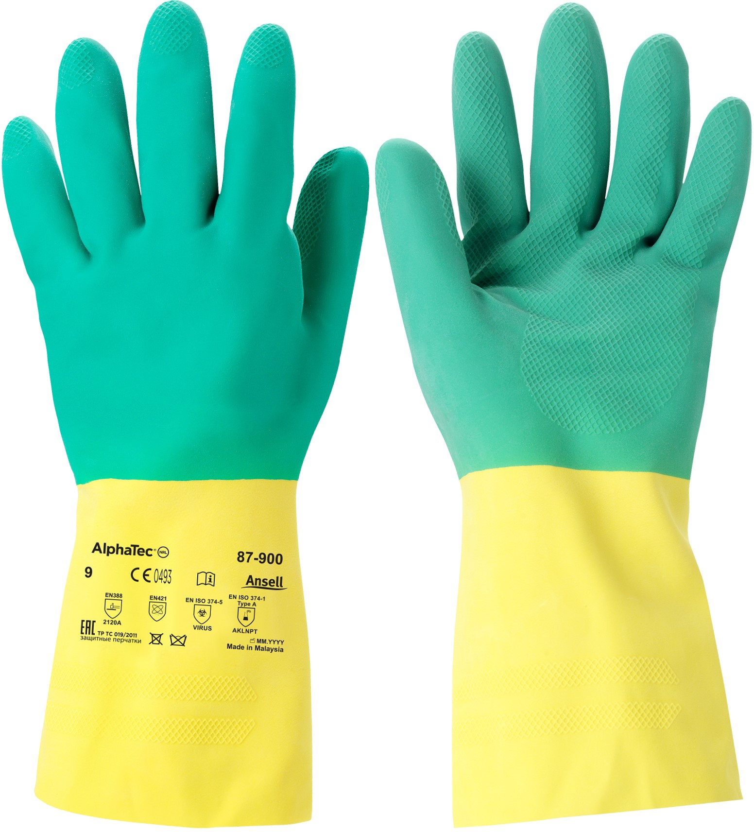 Ansell AlphaTec 87-900 Latex-Chemikalienschutzhandschuhe