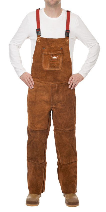 Weldas Lava Brown 44-7440/7648 Schweißer-Latzhose aus Rindspaltleder