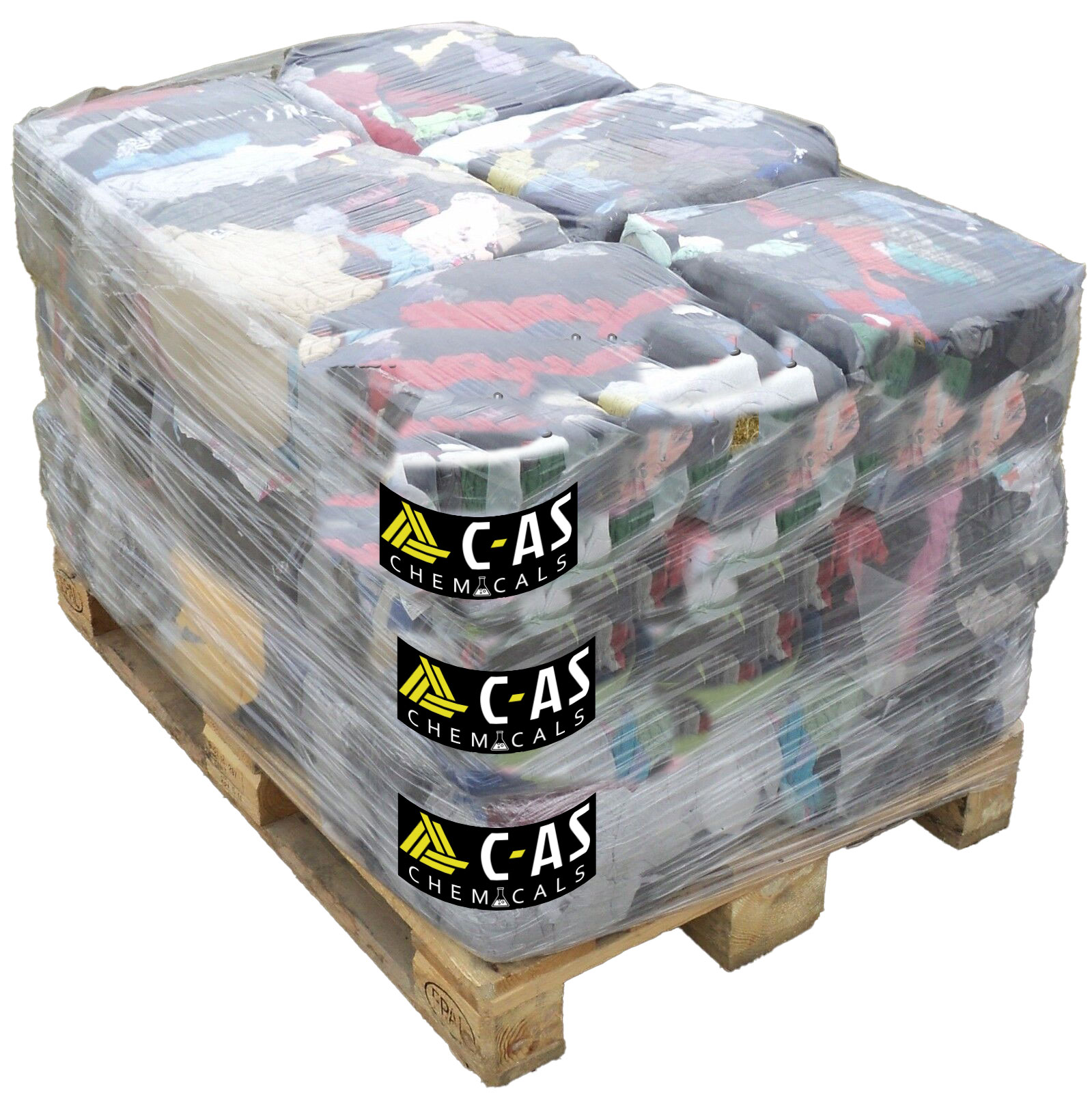 Bunte Trikot-Putzlappen halbe Palette - 15 Pressballen a 10 kg