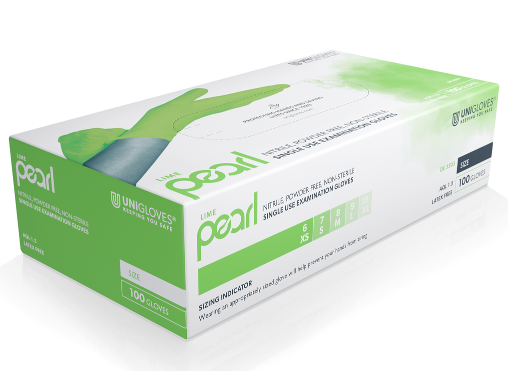 Unigloves Green Pearl Nitril-Einweghandschuhe puderfrei