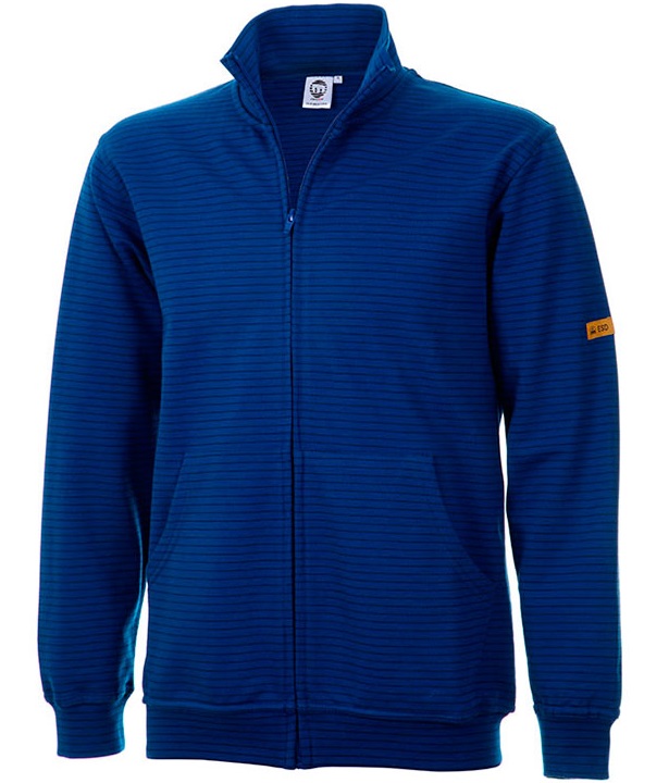 ESD Sweat-Jacke/Zip kobaltblau 300g/m²