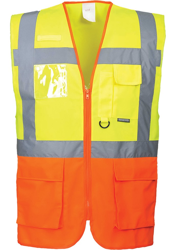 Portwest S376 Prag Executive Warnschutzweste leuchtgelb-orange