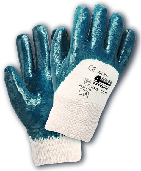 4Safe H405 Excelnit Nitrilhandschuhe blau teilbeschichtet