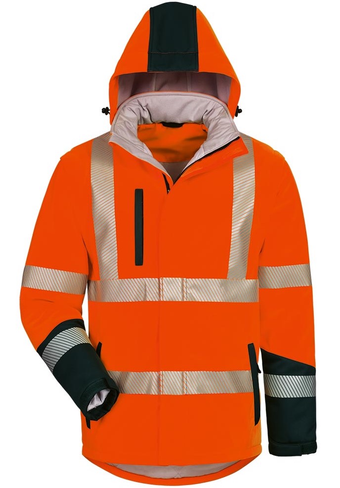 Safestyle SVERRE 23563 Warnschutz Softshelljacke leuchtorange-marine