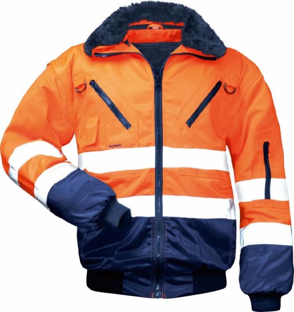Norway Erik 23649 4-in-1-Warnschutz-Pilotjacke leuchtorange-marine