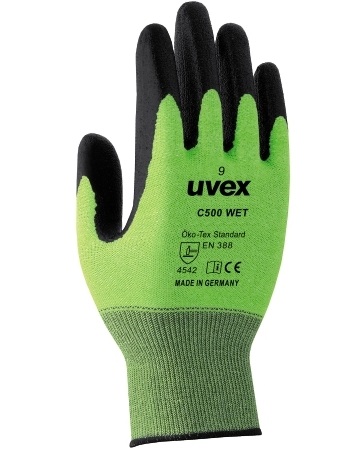 uvex 60492 C500 wet Schnittschutzhandschuhe Level C bis 100 °C