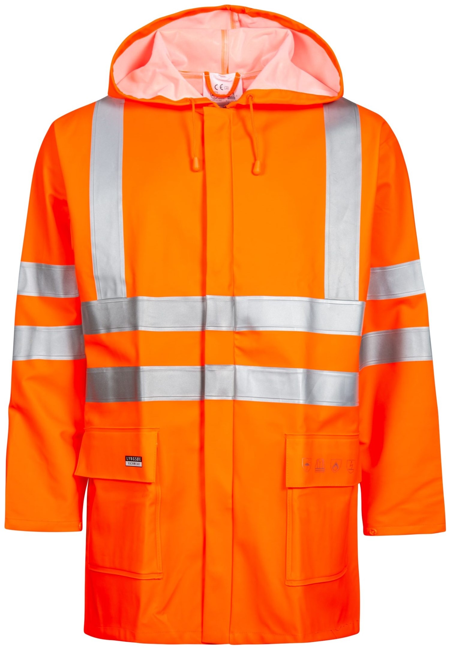 Lyngsøe FR-LR255 schwere flammenhemmende Warnschutz-Regenjacke