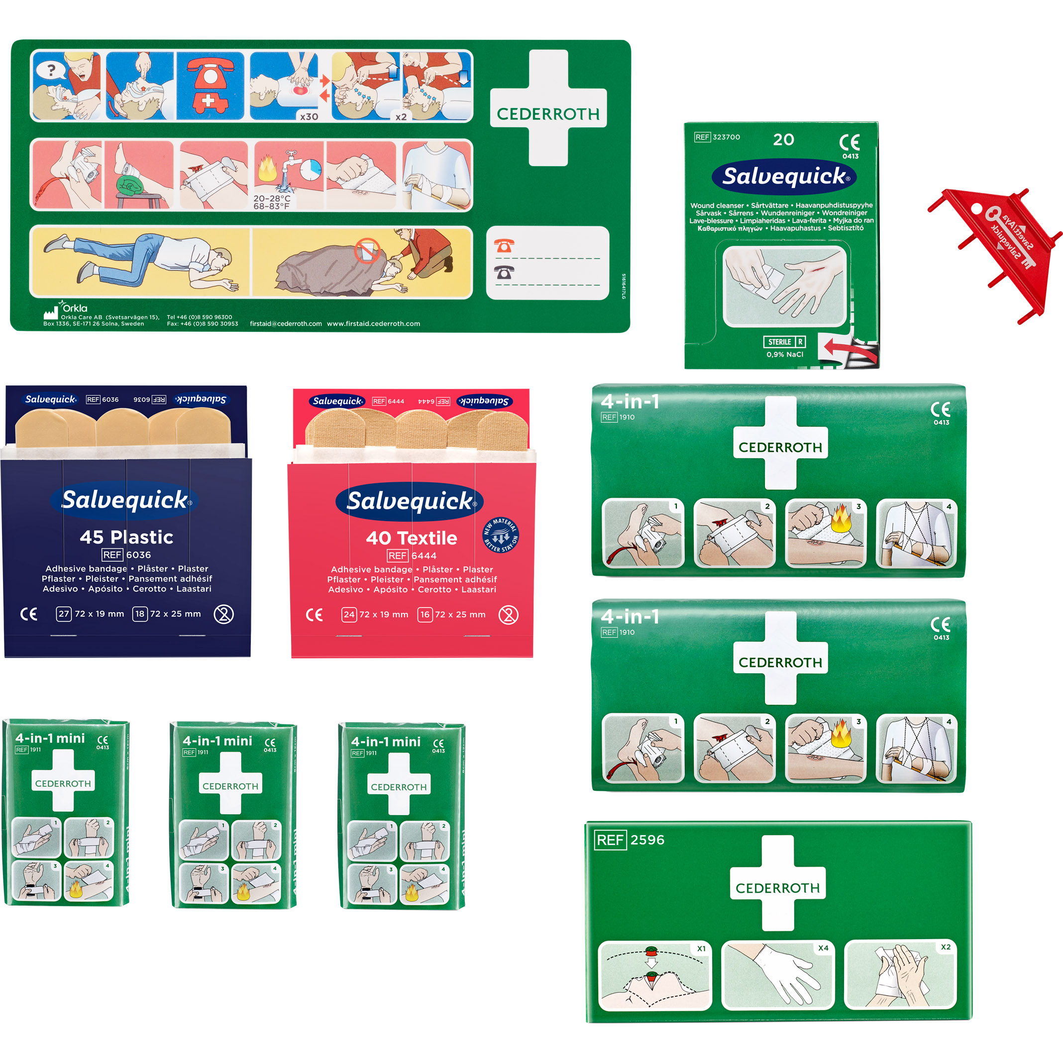Cederroth 492640 Nachfüllpack für First Aid Station