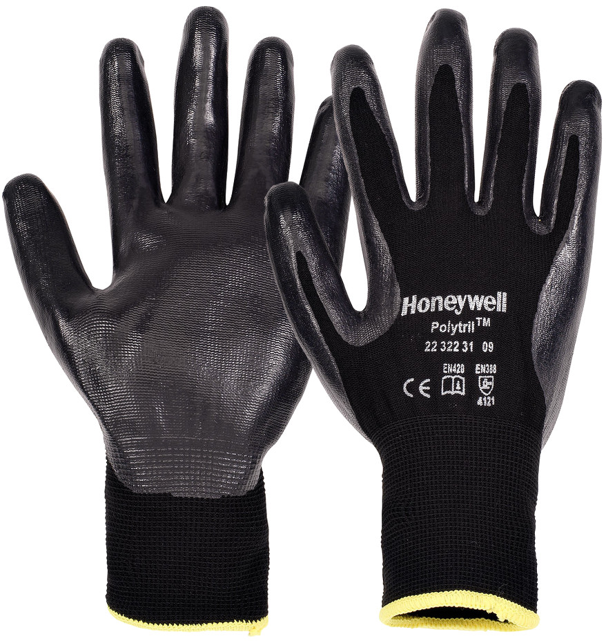 Honeywell 2232231 Polytril Black Schutzhandschuhe mit Nitrilbeschichtung