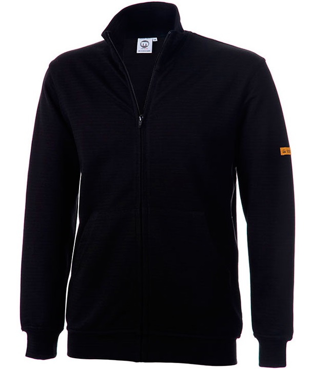ESD Sweat-Jacke/Zip schwarz 300g/m²