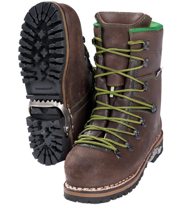PSS Juchten KG Schnittschutzschuhe Klasse 2 braun-grün