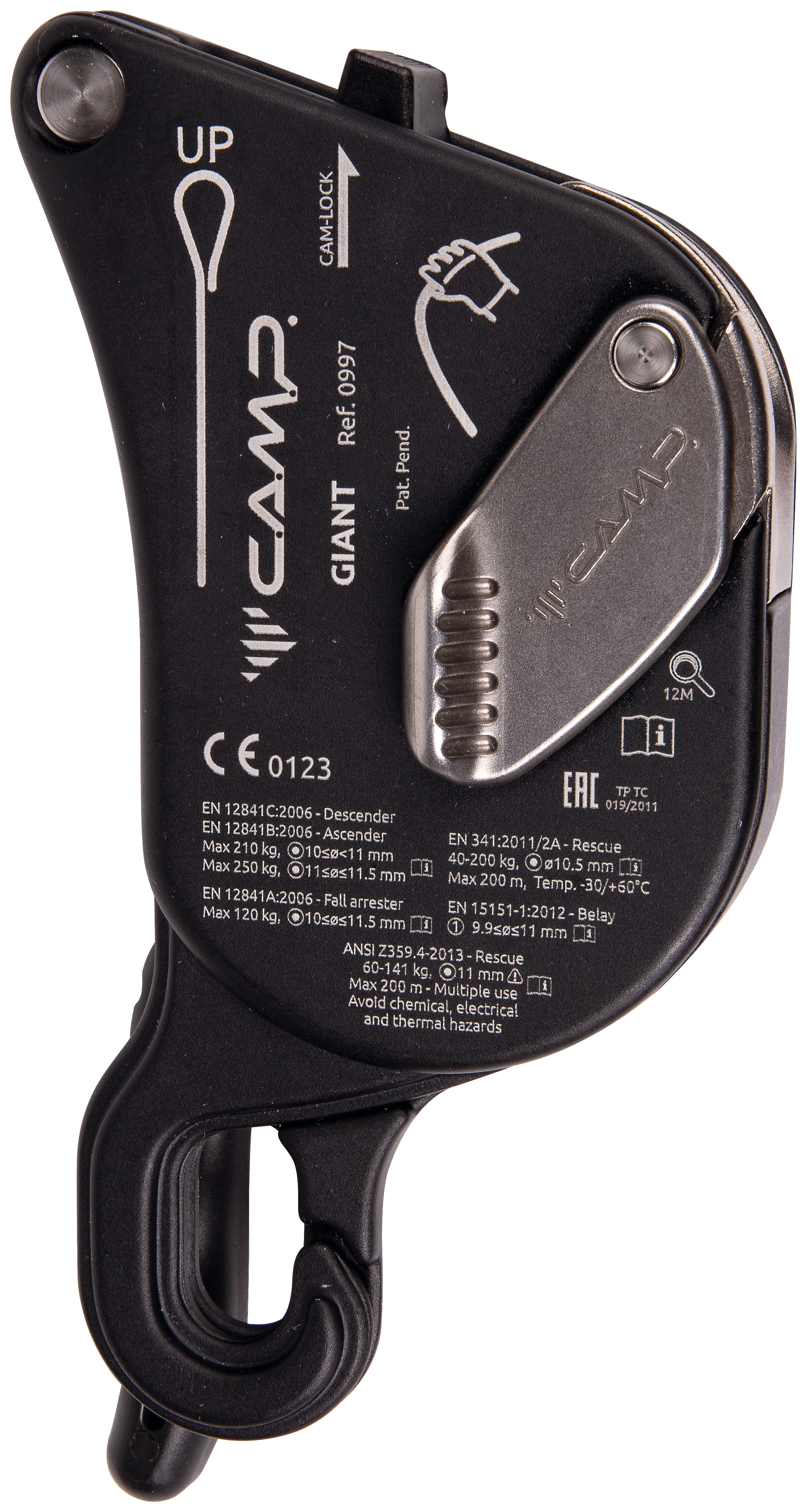C.A.M.P 099703 Abseilgeräte GIANT BLACK für Industrieprofis