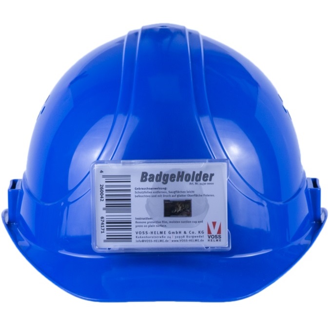 VOSS Ausweishalter mit Saugnäpfen zur Fixierung am Schutzhelm