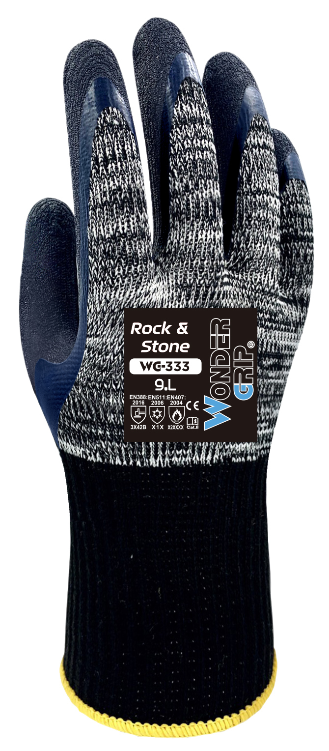 Wonder Grip WG-333 Rock & Stone Latex-Schnittschutzhandschuhe Level B