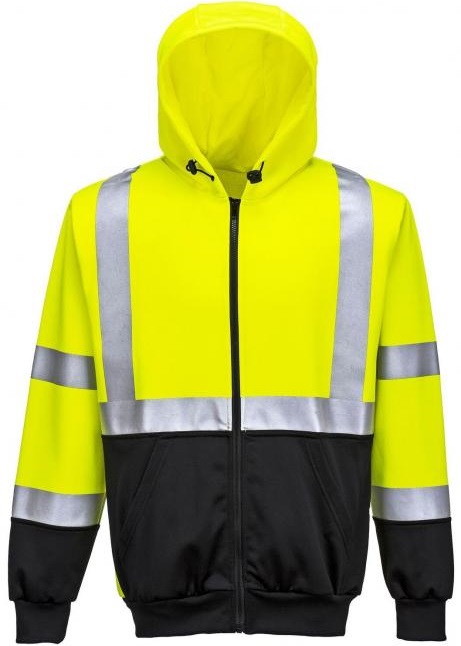 Portwest B315 2-farbige Warnschutz Kapuzensweatjacke