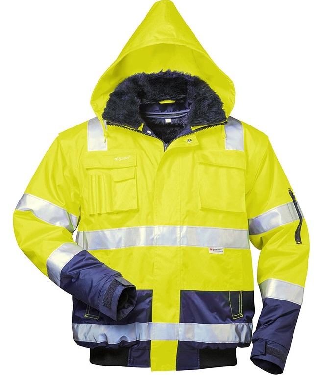 elysee 23458 ARTHUR 4-in-1 Warnschutz-Pilotjacke leuchtgelb-marine