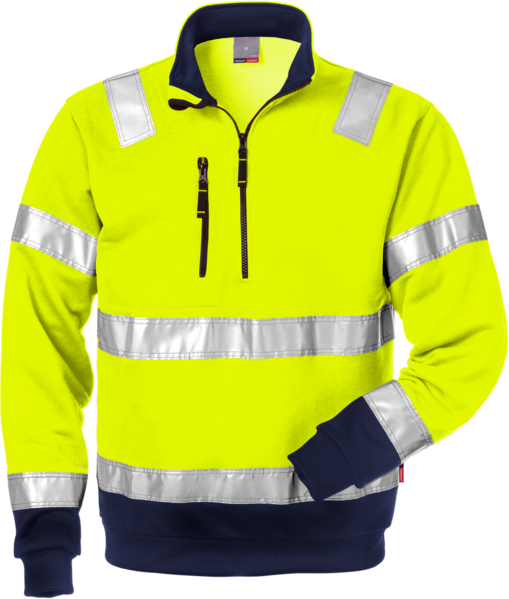 Fristads 100134 High Vis Warnschutz Zipper-Sweatshirt 728 SHV