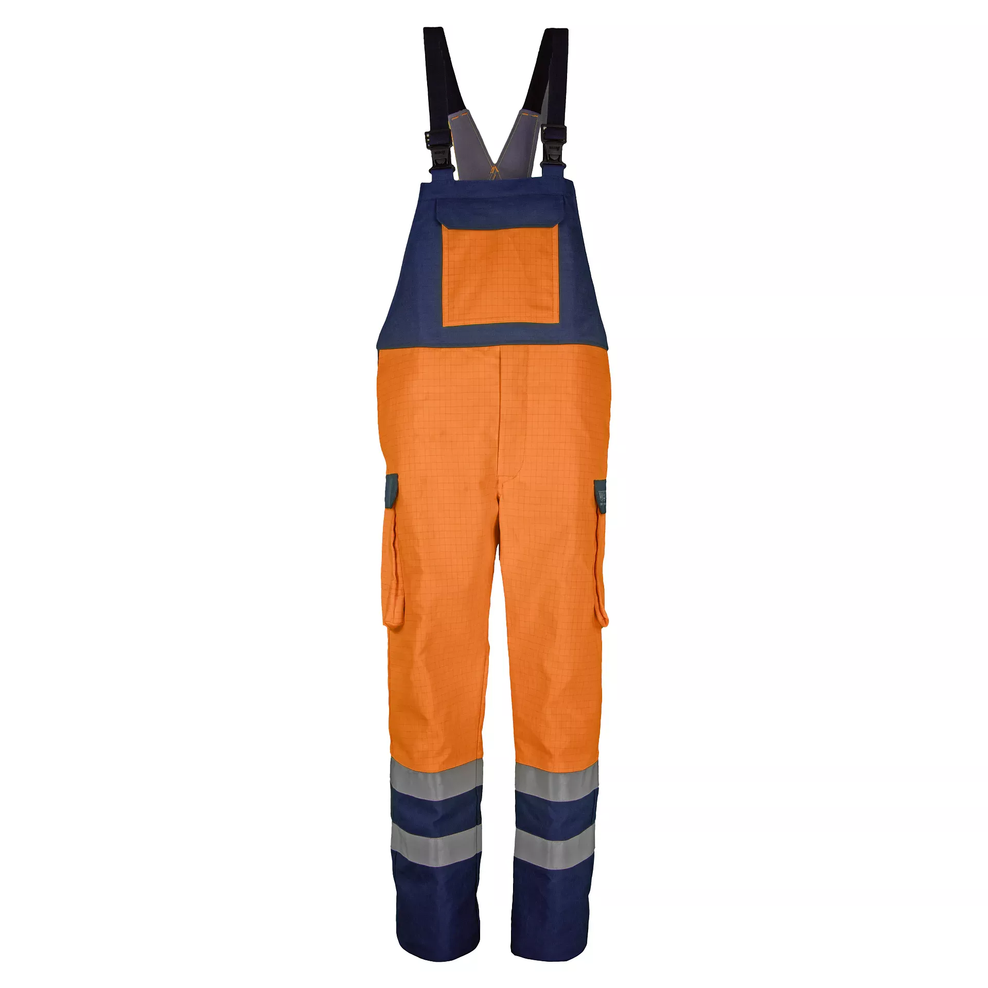 Asatex 106LHOB APC2 Multinorm Wetterschutz-Latzhose leuchtorange-marine