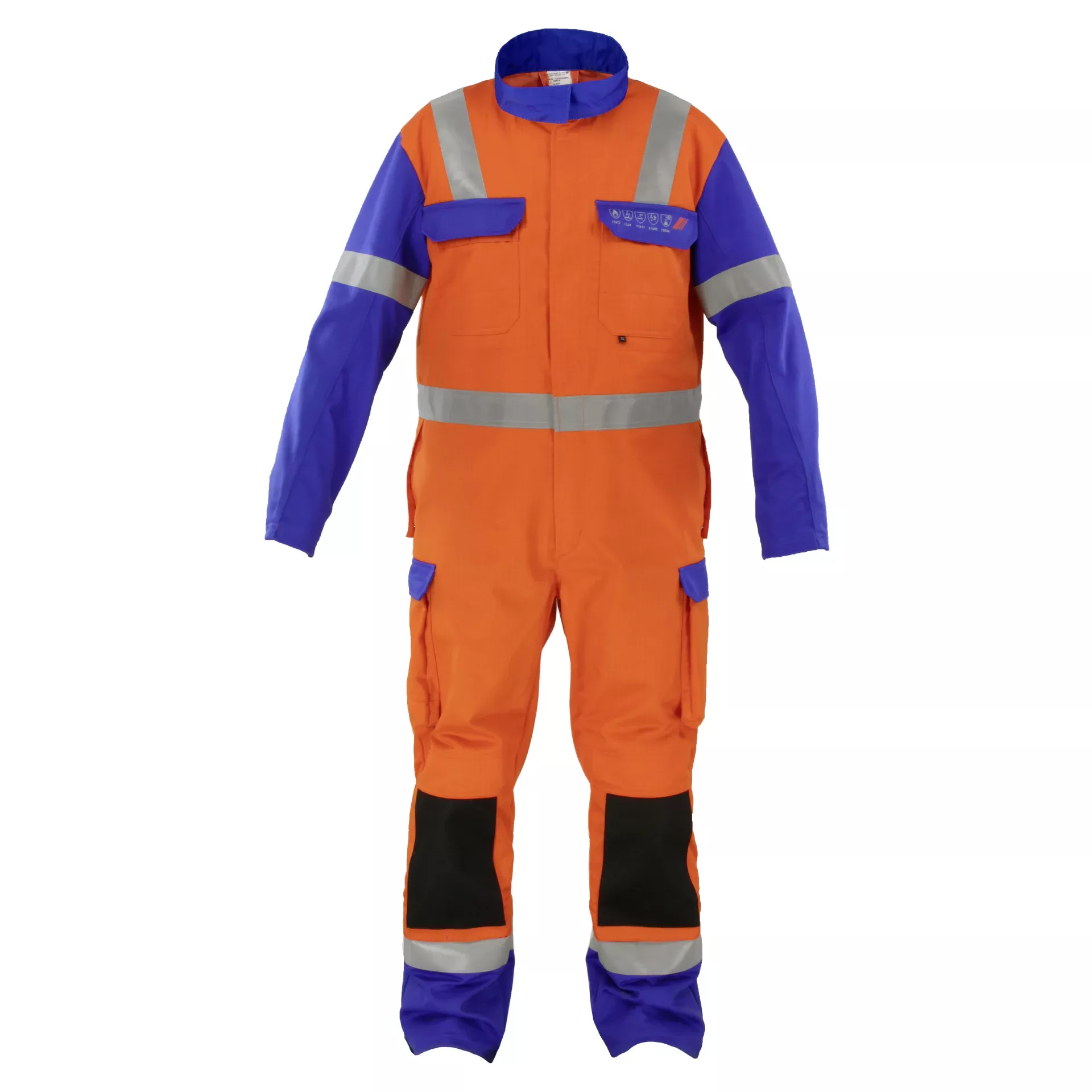 Asatex DA7525KO08P Multinorm-Overalls orange-blau
