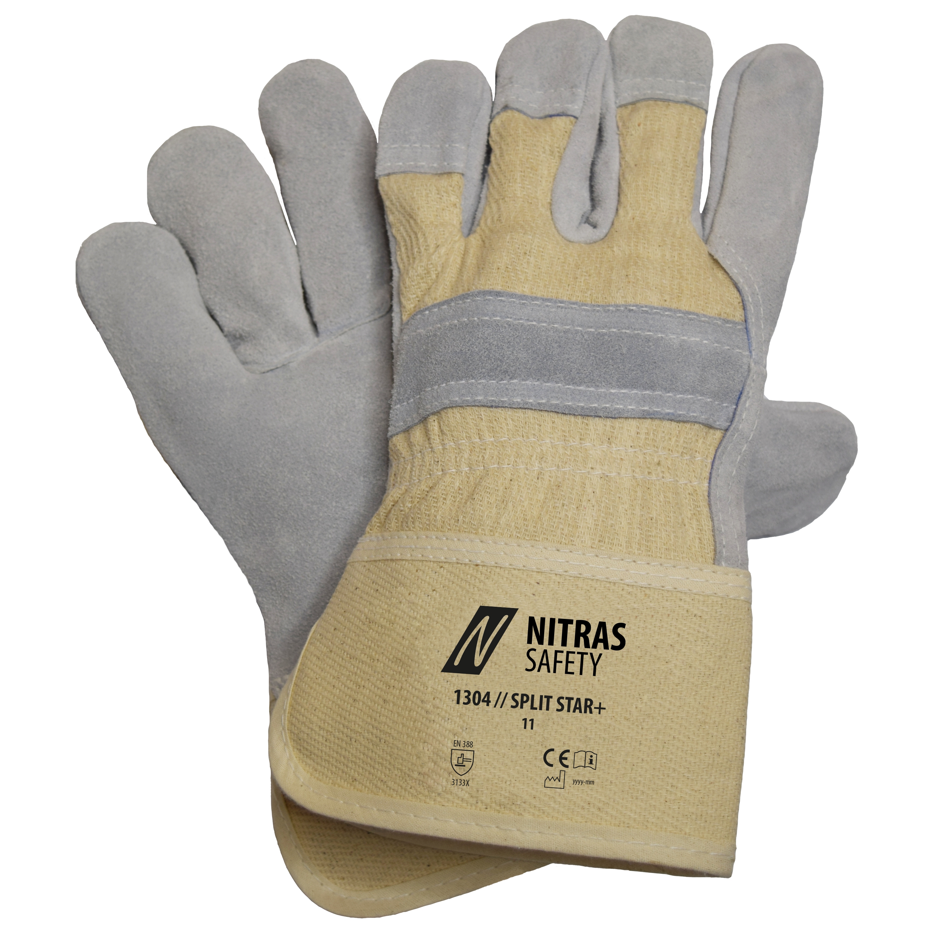 Nitras 1304 Split Star Plus Rindspaltlederhandschuhe