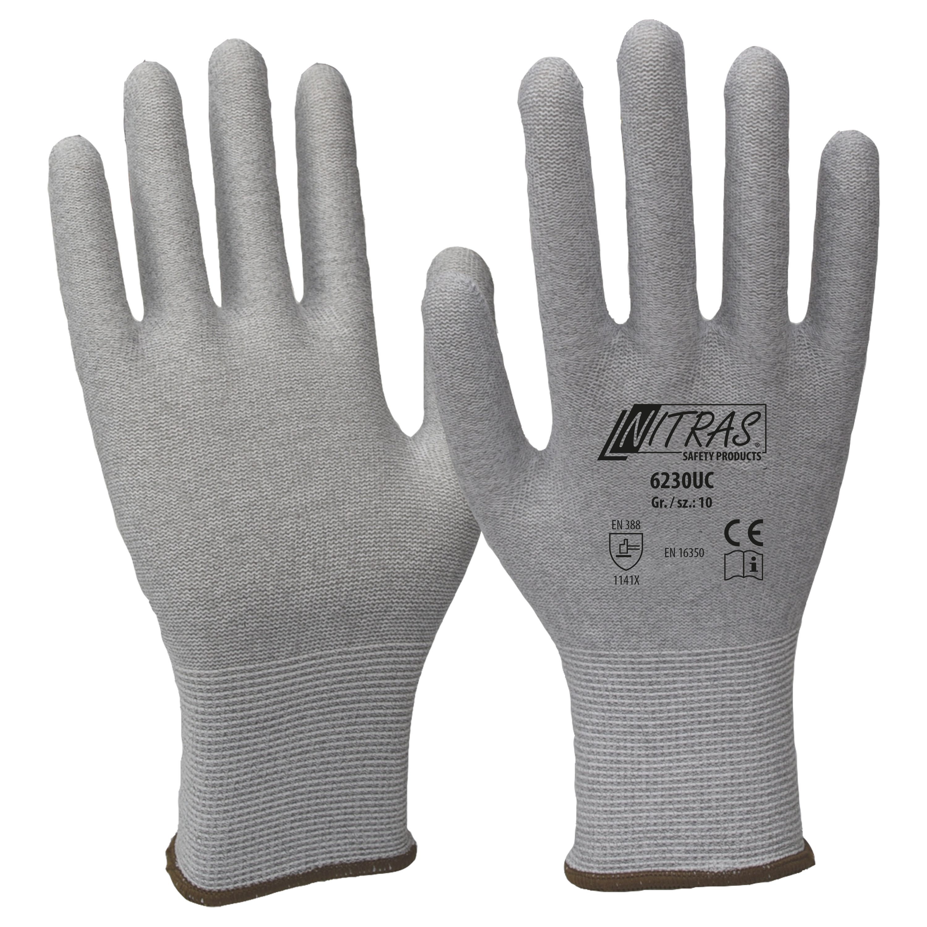 Nitras 6230UC Nylon-Carbon-Strickhandschuhe antistatisch