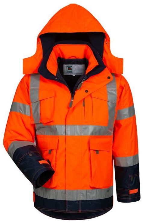 elysee 22707 PHILIPP 2-in-1-Warnschutz-Jacke leuchtorange/marine
