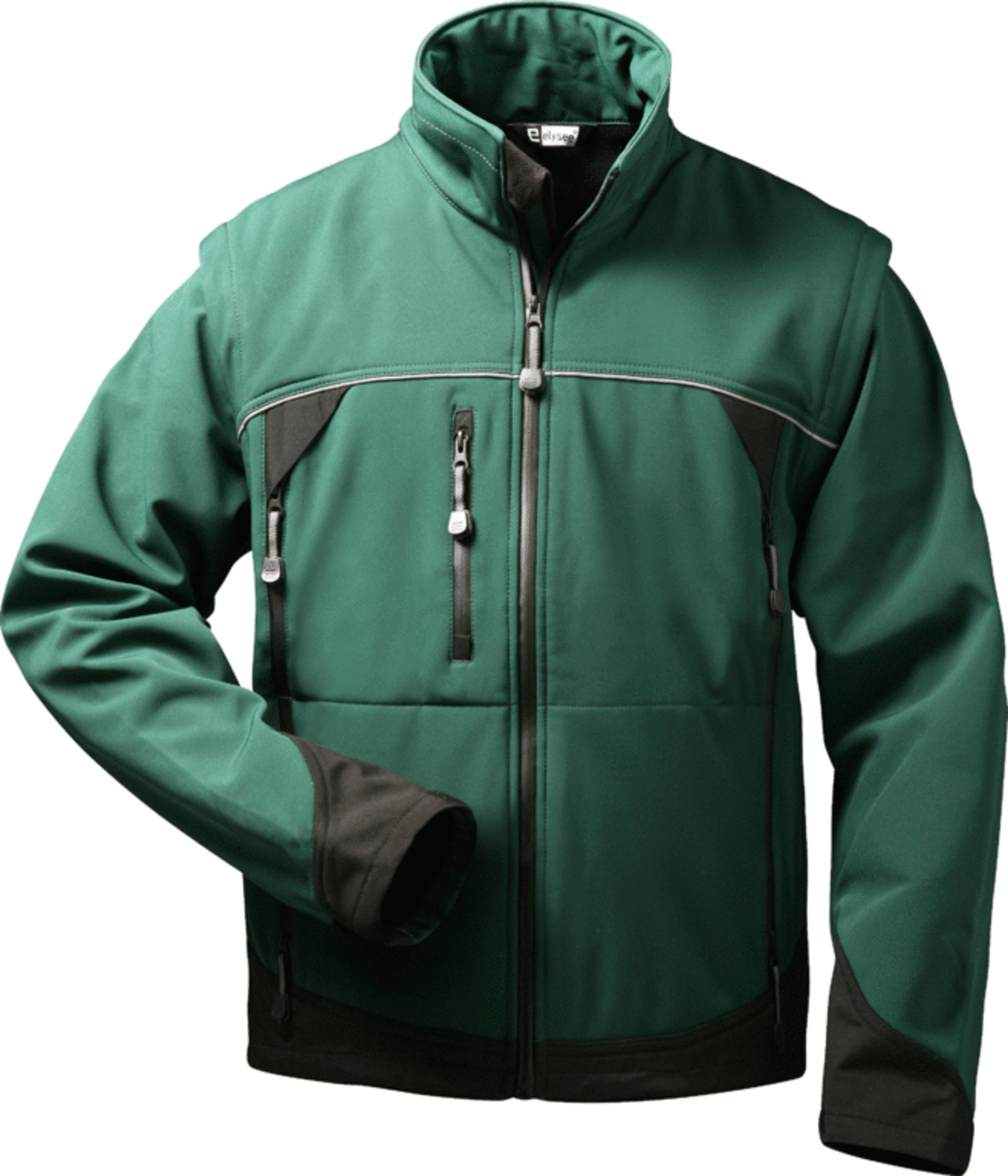 elysee 20007 SIGMA Softshell-Jacke mit abnehmbaren Ärmeln grün/schwarz