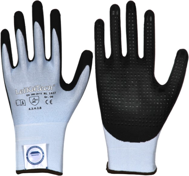 LeikaTech 1627 Dyneema Diamond Nitril Schnittschutzhandschuhe mit Noppen Level B