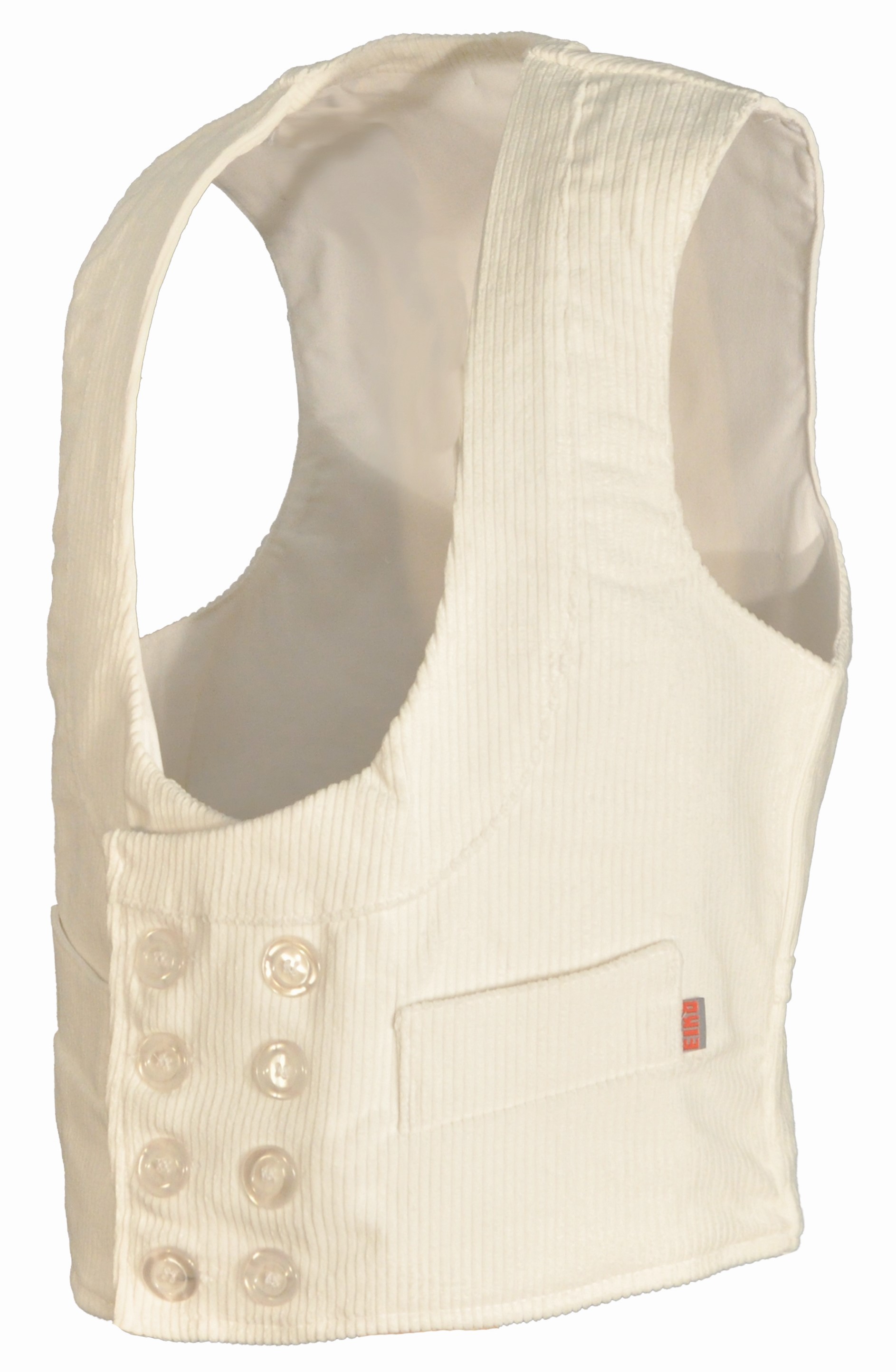 Eiko Inn Trenkercord Schalkragen-Zunftweste reinweiß