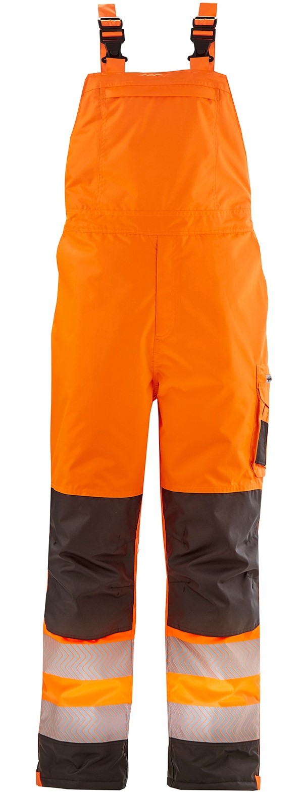 4 Protect ATLANTA 3480 Warn-Winter-Wetterschutz-Latzhose leuchtorange-grau
