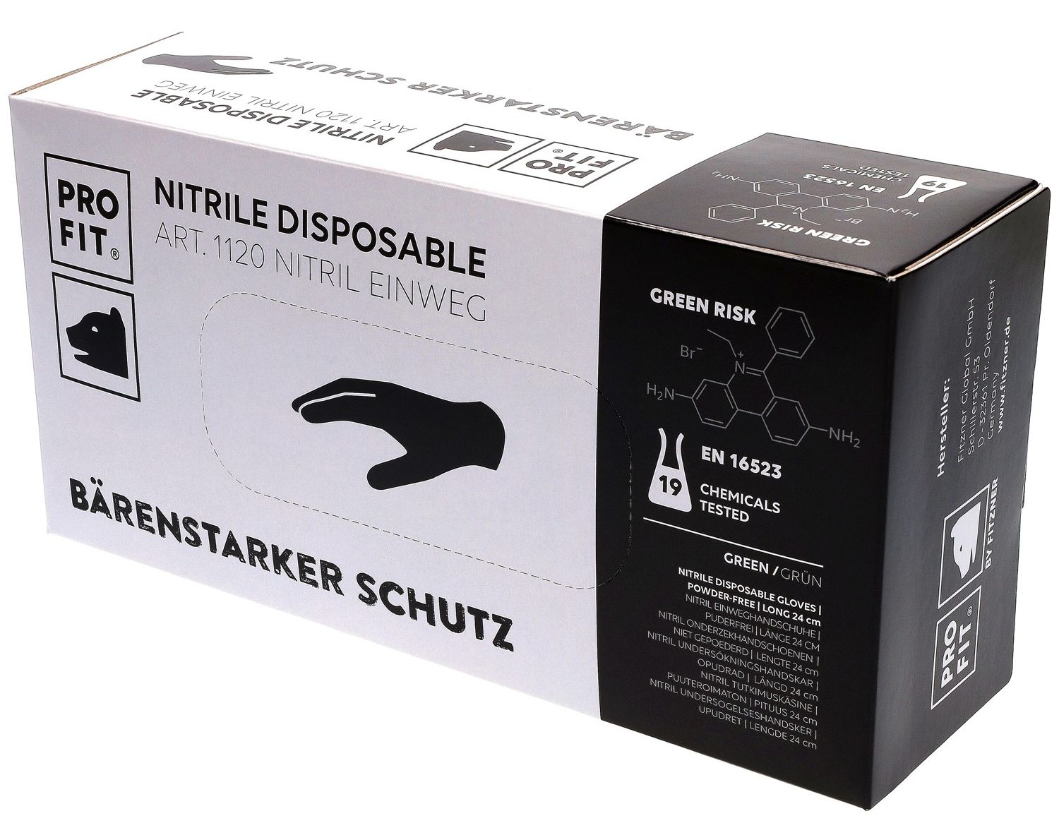 Pro-Fit 1120 Nitril Einweghandschuhe 24 cm, grün