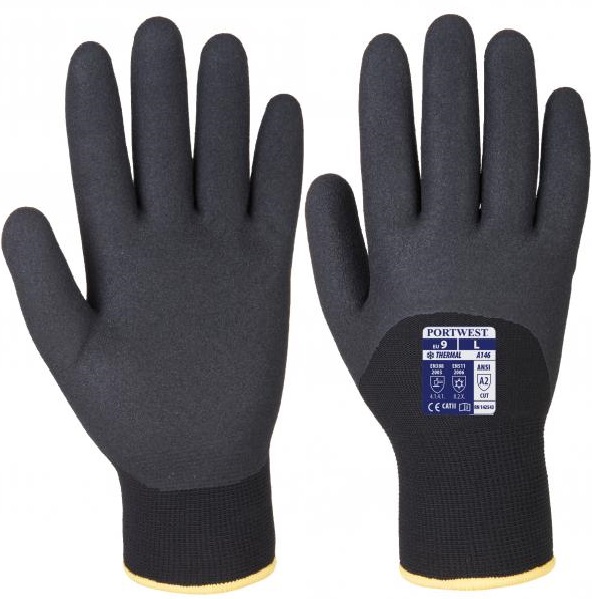Portwest A146 Artic Winter Handschuhe 3/4 beschichtet schwarz