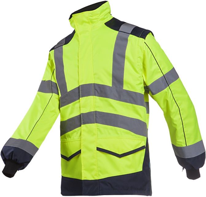 Sioen Alford 168AA2EU1 Warnschutz-Regenblouson mit abnehmbaren Ärmeln