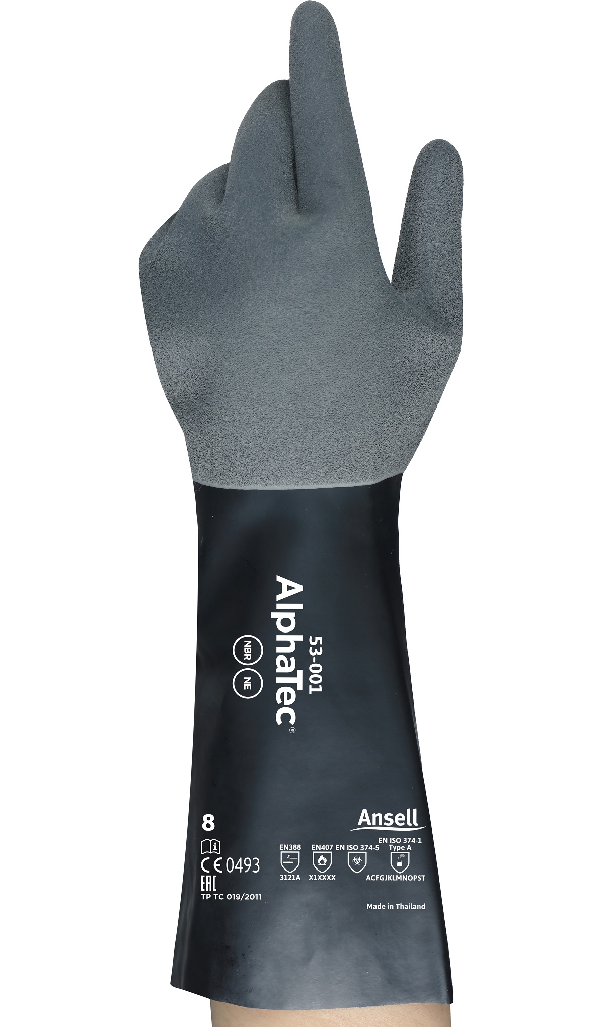 Ansell AlphaTec 53-001 Neopren-Nitril-Chemikalienschutzhandschuhe