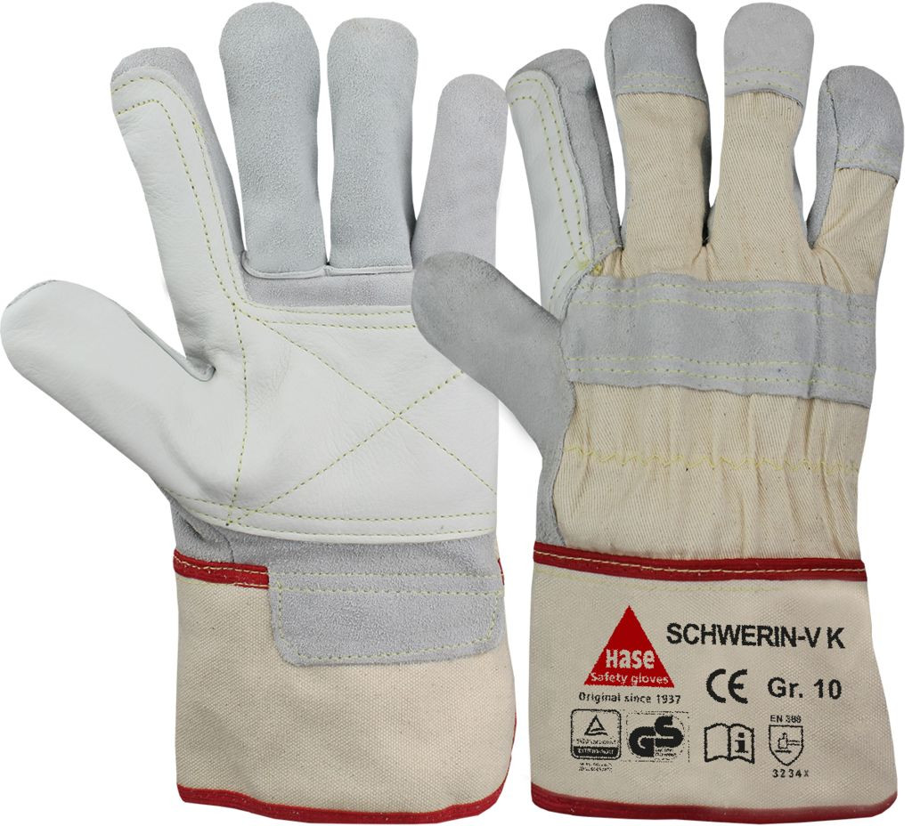 Hase 21217K Schwerin-V K Rindleder-Schutzhandschuhe