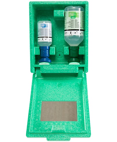 Plum 4789 Augen-Notfallstation in Wandbox mit 200 ml pH Neutral und 500 ml Augenspülung