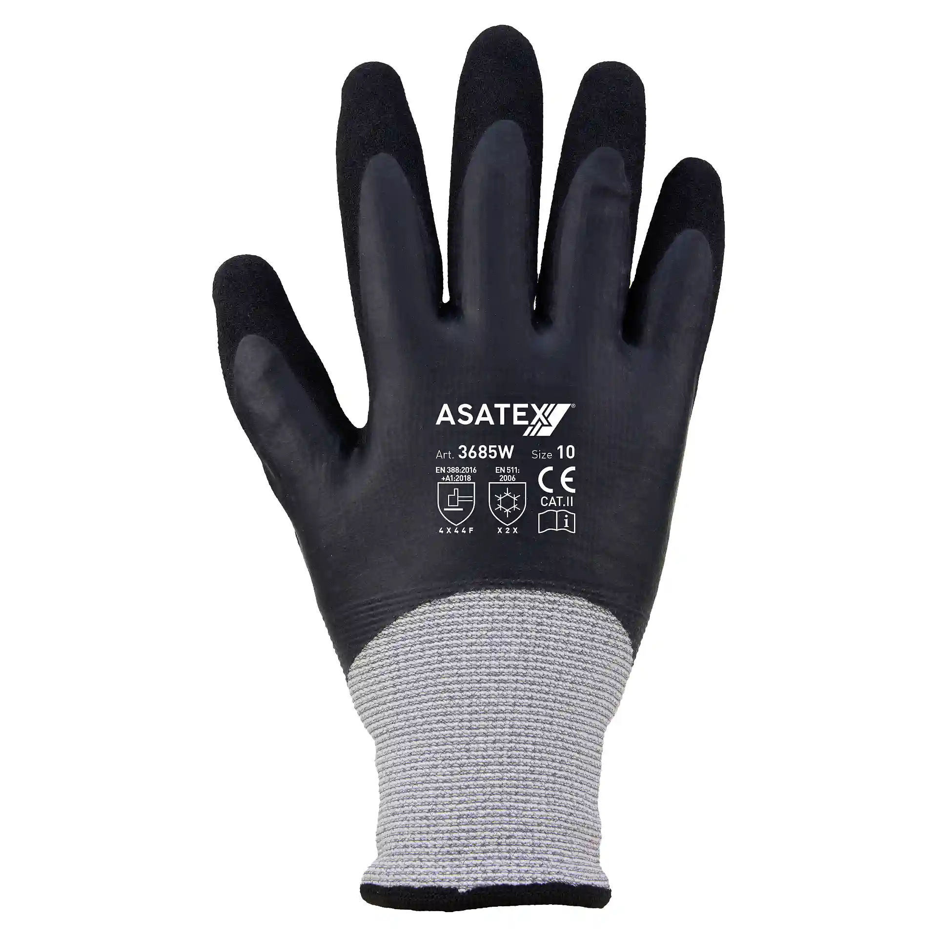 Asatex 3685W Strick-Winter-Handschuhe mit Latexbeschichtung