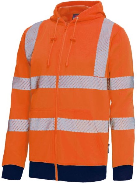 Vizwell VW14BO Warnschutz-Sweatjacke leuchtorange