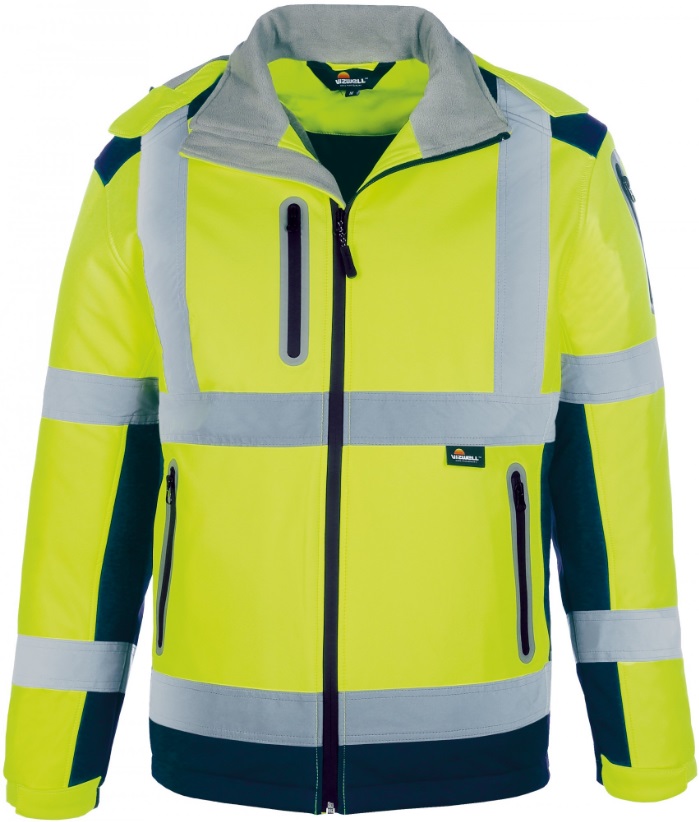 Vizwell VW177PY Winter-Warnschutz-Softshelljacke leuchtgelb-marine