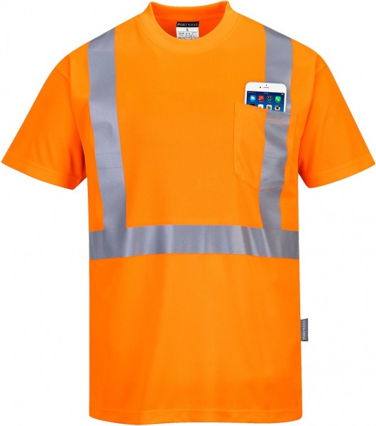 Portwest S190 Warnschutz-T-Shirt mit Brusttasche