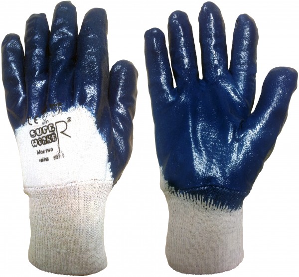 Super Worker Nitril-Schutzhandschuhe blue two mit Strickbund