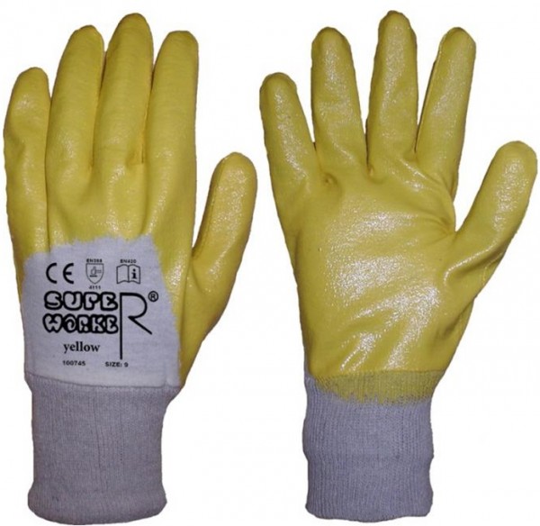 Super Worker yellow Nitril-Schutzhandschuhe ¾-beschichtet