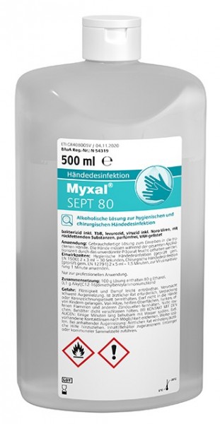 Greven Hand-Desinfektionsmittel Myxal Sept 80 - 500 ml Flasche